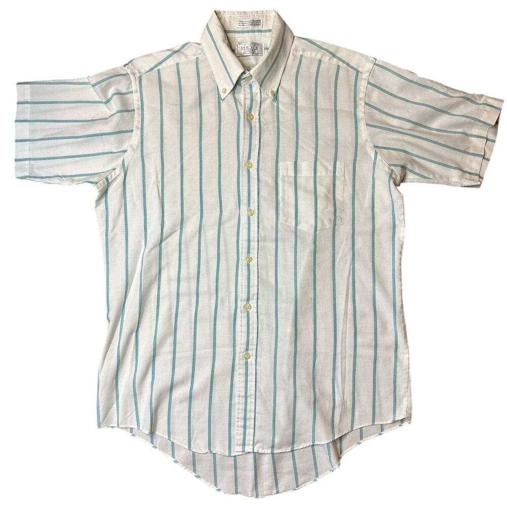 VTG The Men’s Store‎ Sears Shirt Men’s 16 Button Down Front Short Sleeve Stripes